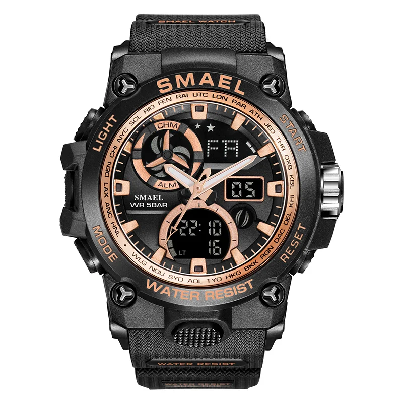 2019 Мода Smael Топ бренд Мужские часы на открытом воздухе Военные Спортивные
