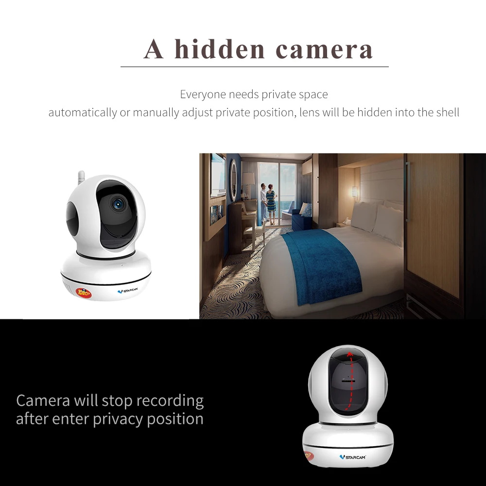 Беспроводная IP-камера Vstarcam C46S 3 Мп 1080P Full HD Wi-Fi ночное видение 2/3 | Безопасность и