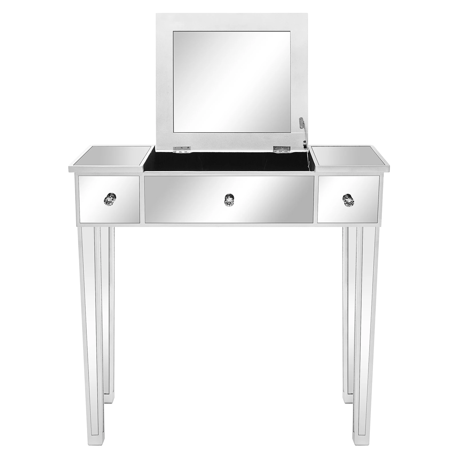 

FCH Flip Glass Mirrored Makeup Table Dressing Table Dressers Study Table (80 x 38 x 76)cm(L x W x H) US Warehouse Dropshipping