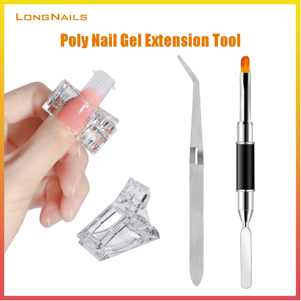 

3 Styles Nail Building Art Tool Pinch Clip Fixed Tongs Dual Stainless Steel Acrylic "C" Curve Tweezers Nail Extension Pinch Tool