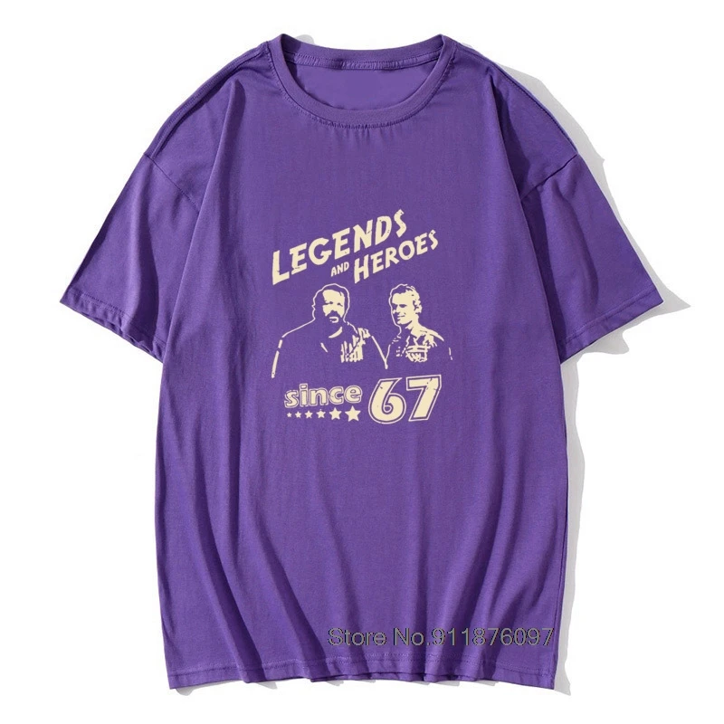 

Men's Bud Spencer Legends And Hero Since 67 Tops T Shirts Terence Hill Novelty Happy New Year Camisas Tops Cotton Tee T Shirt