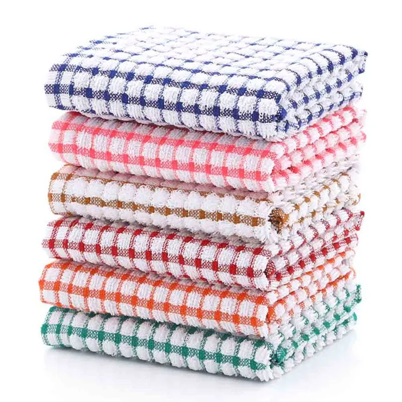 

64*42cm Soft Cleaning Cloth For DesktopTea Towels Terry Cotton Kitchen Dish Cloth Clean Microfibre Absorbent Non-stick Loth