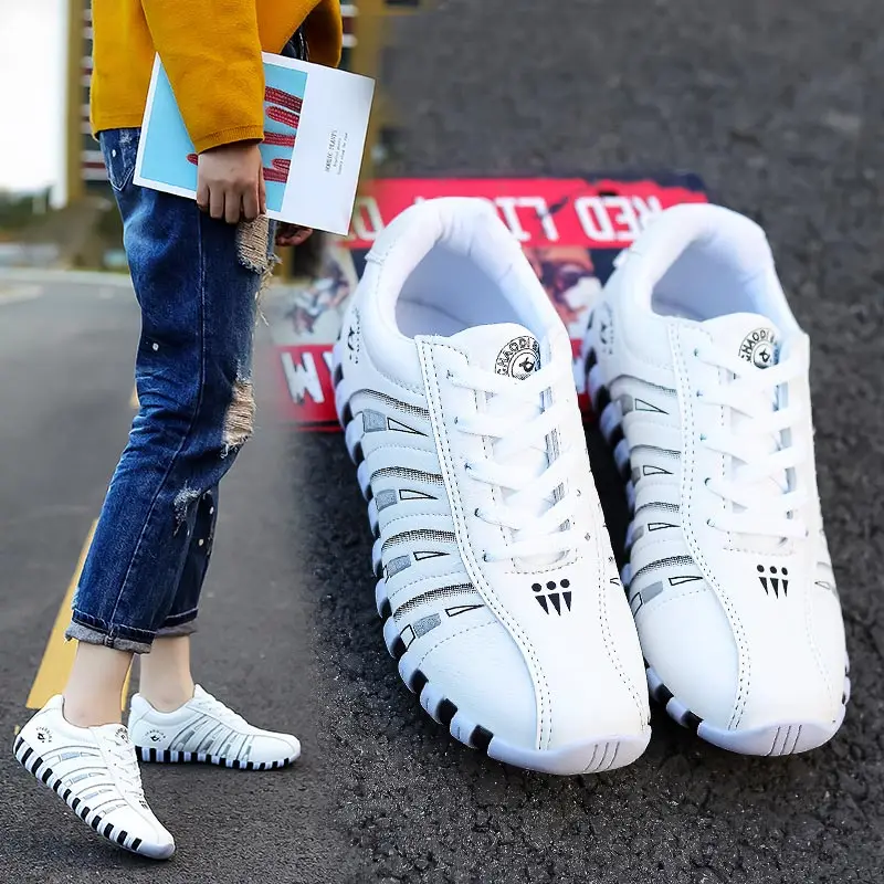 

Large size leather non-slip women's shoes football sports shoes white sports shoes women's sports running shoes women's shoes