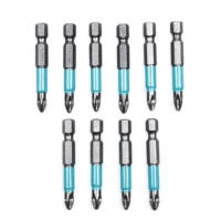 10 pcs 14 hex shank anti slip ph2 magnetic impact screwdriver drill bits set for hand tools woodworking tool accessories