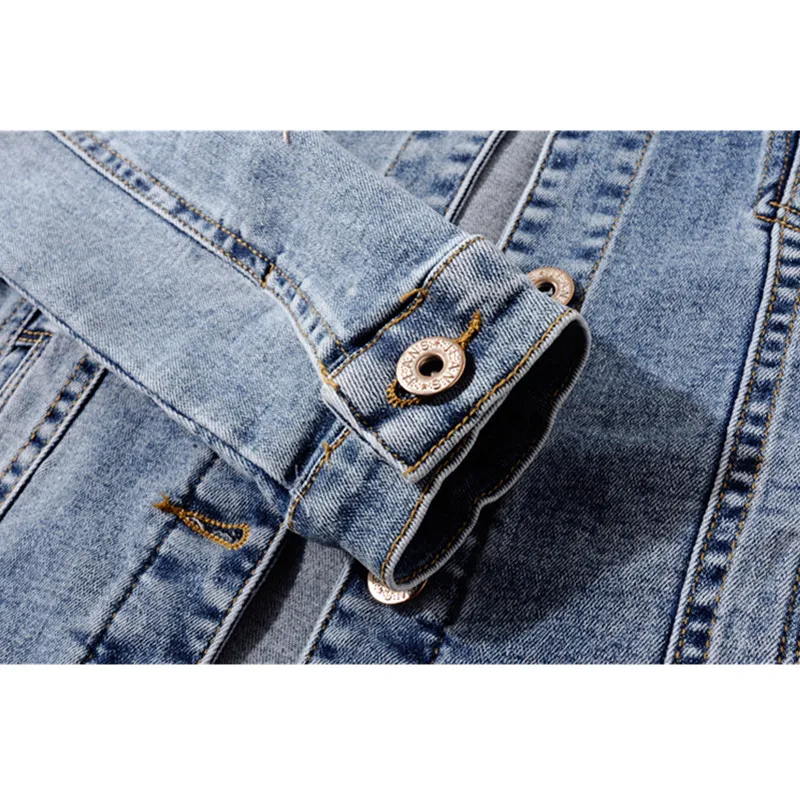 

Spring New Plus size Slim Short Removable Hooded Denim Women Korean Chaqueta Mujer Elastic Jeans Jacket Female Basic Coat