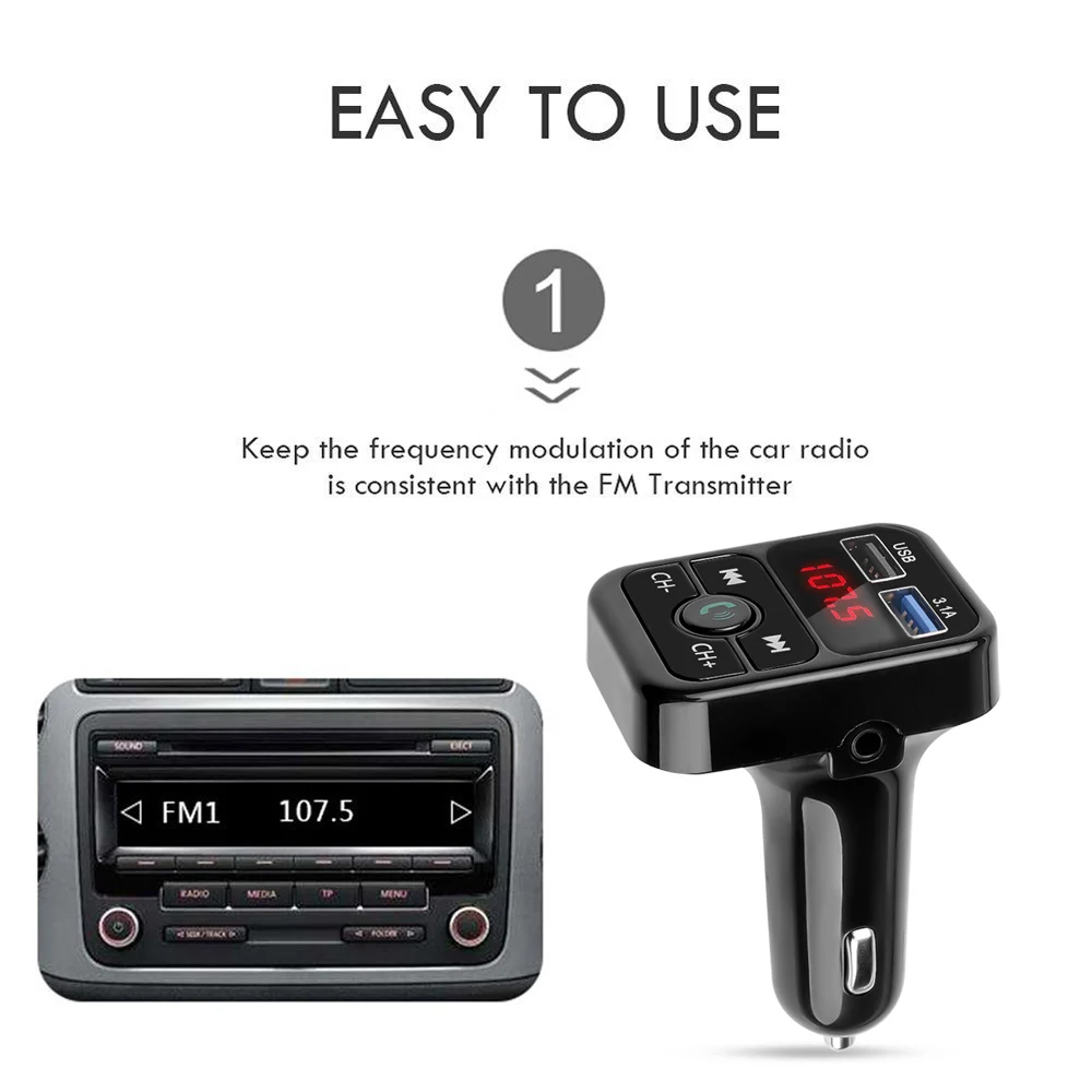 Kebidu Handsfree Car Kit Wireless Bluetooth автомобильное зарядное устройство FM LCD MP3 плеер