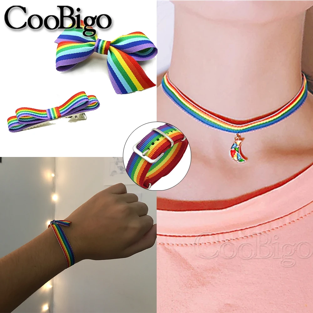 Полосатая Радужная лента ремешок из ткани отделка для шитья одежды украшение