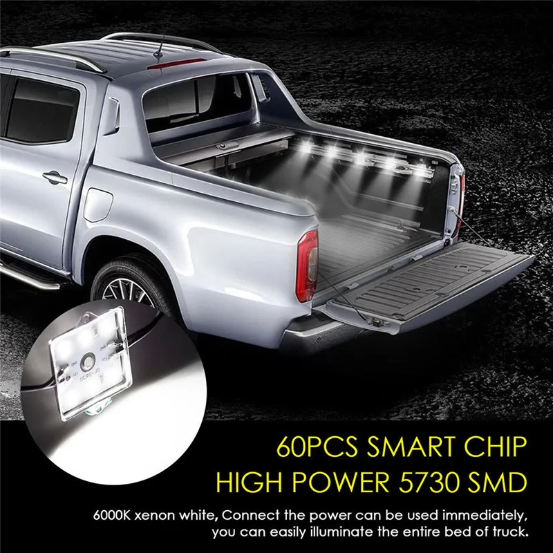 

60 LED 12V 5730 SMD Low Consumption High Bright Cargo Camper RV Interior Light Trailer Boat Lamp Ceiling For Car Van