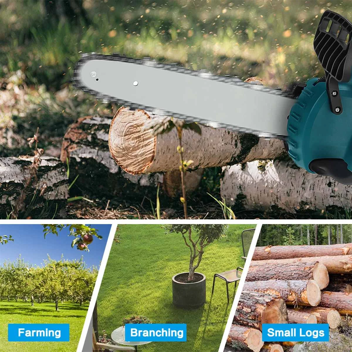 10 Inch Brushless Cordless Chainsaw Electric Saw Bracket Woodworking Cutter Machine Garden Pruning Tools For Makita 18V Battery |