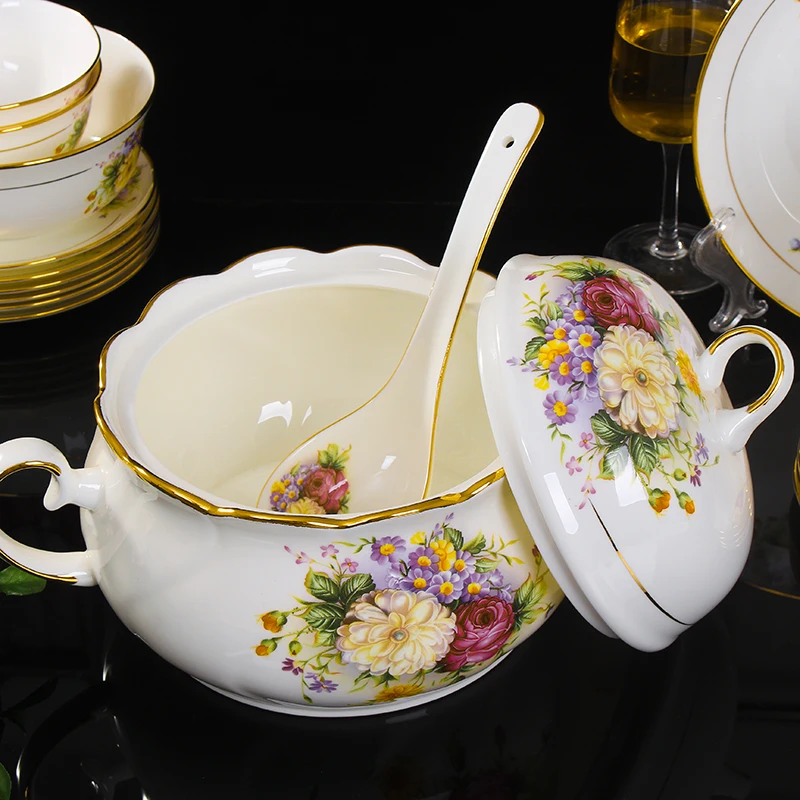 Керамическая посуда из костяного фарфора Jingdezhen тарелка для супа ложка Western