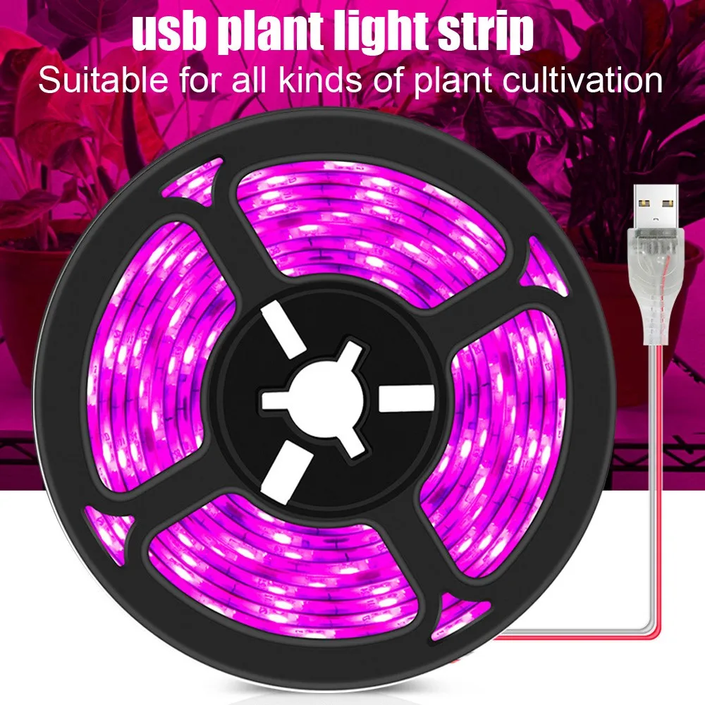 

LED Grow Light Strip 5V Waterproof Full Spectrum 0.5/1/2/3m USB Charging Grow Light for Plants Vegetables Seedling