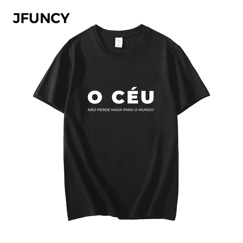 

JFUNCY размера плюс S-3XL мужские и женские летние футболки 100% хлопок короткий рукав с буквенным принтом унисекс футболки мужские и женские повс...