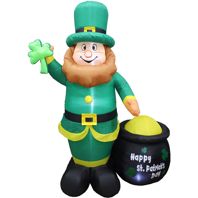 

5 футов высотой, подсвеченный день прыжков, надувной колышек с горшком из золота, светодиодная подсветка, игрушки на удачу для помещений и ул...