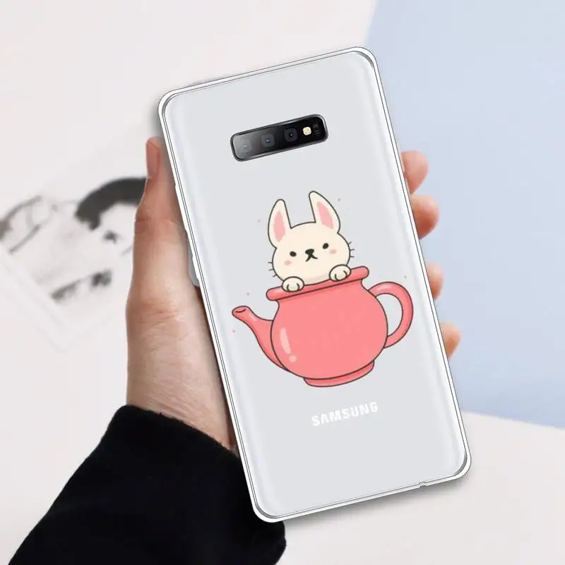 

Elephant Bird Rabbit cute animal Phone Case Transparent For Samsung Galaxy A 71 21s S note 8 9 10 plus 20 ultra