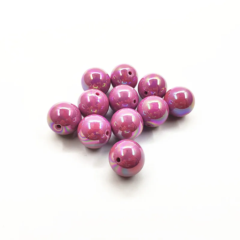 PaleVioletRed Новое поступление! 20 мм 100 шт покрытие AB крупные Акриловые Бусины, массивные бусины для модного ожерелья ювелирных изделий - Color: PaleVioletRed