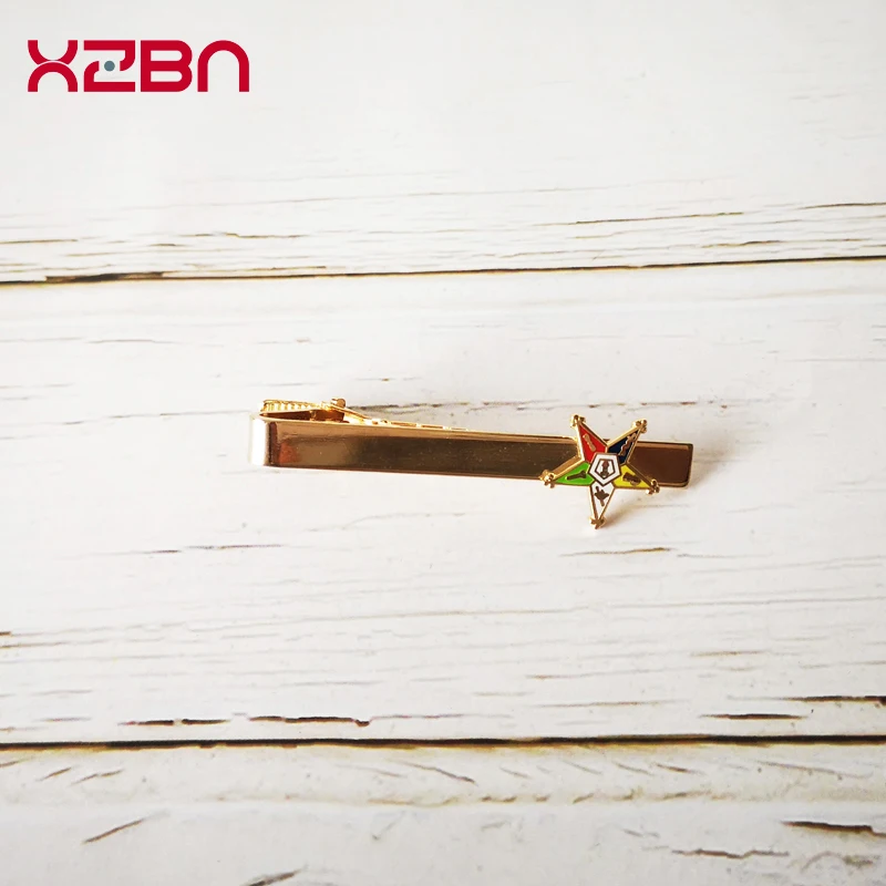 Мужской классический зажим для галстука с позолотой