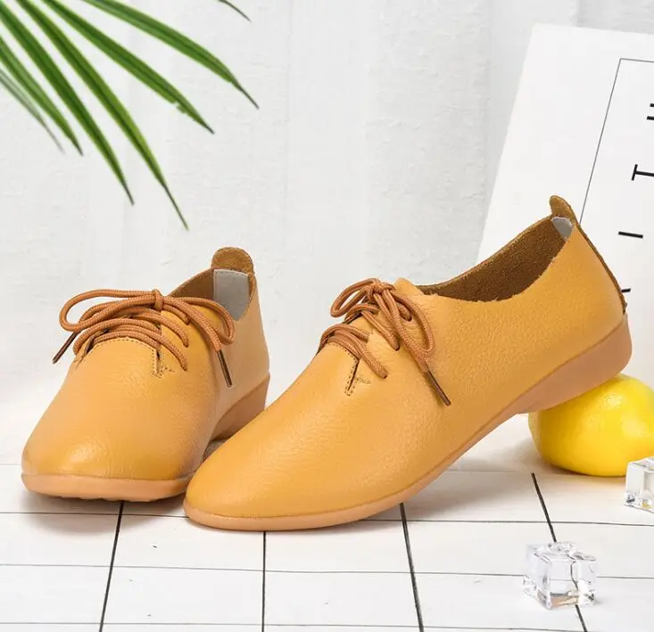New 2019 Spring Simple Casual Genuine leather Woman Flat Shoes For Women Loafers Chaussure Femme Ladies Trainers Zapatos Mujer | Обувь