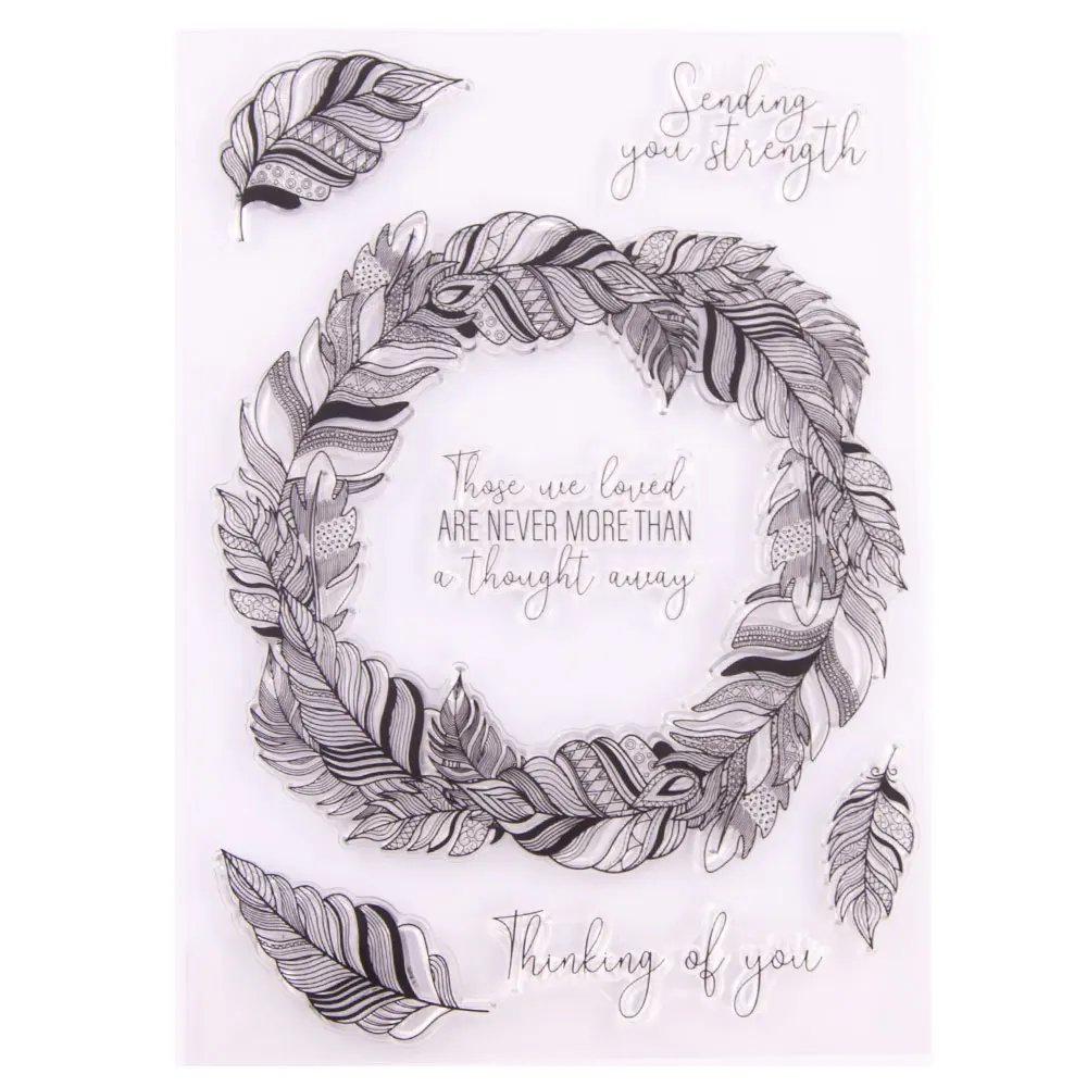 Кольцо с перьями прозрачные штампы Силиконовая печать для сделай сам