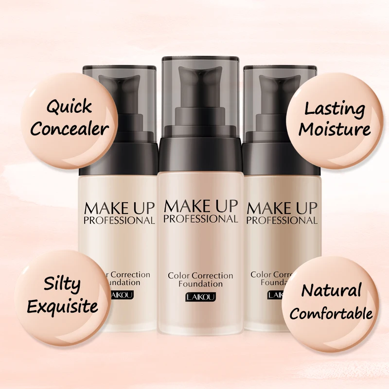 LAIKOU Makeup Base Face Liquid Foundation Concealer BB Cream Moisturizer Oil-control Waterproof Long-lasting Whitening | Красота и