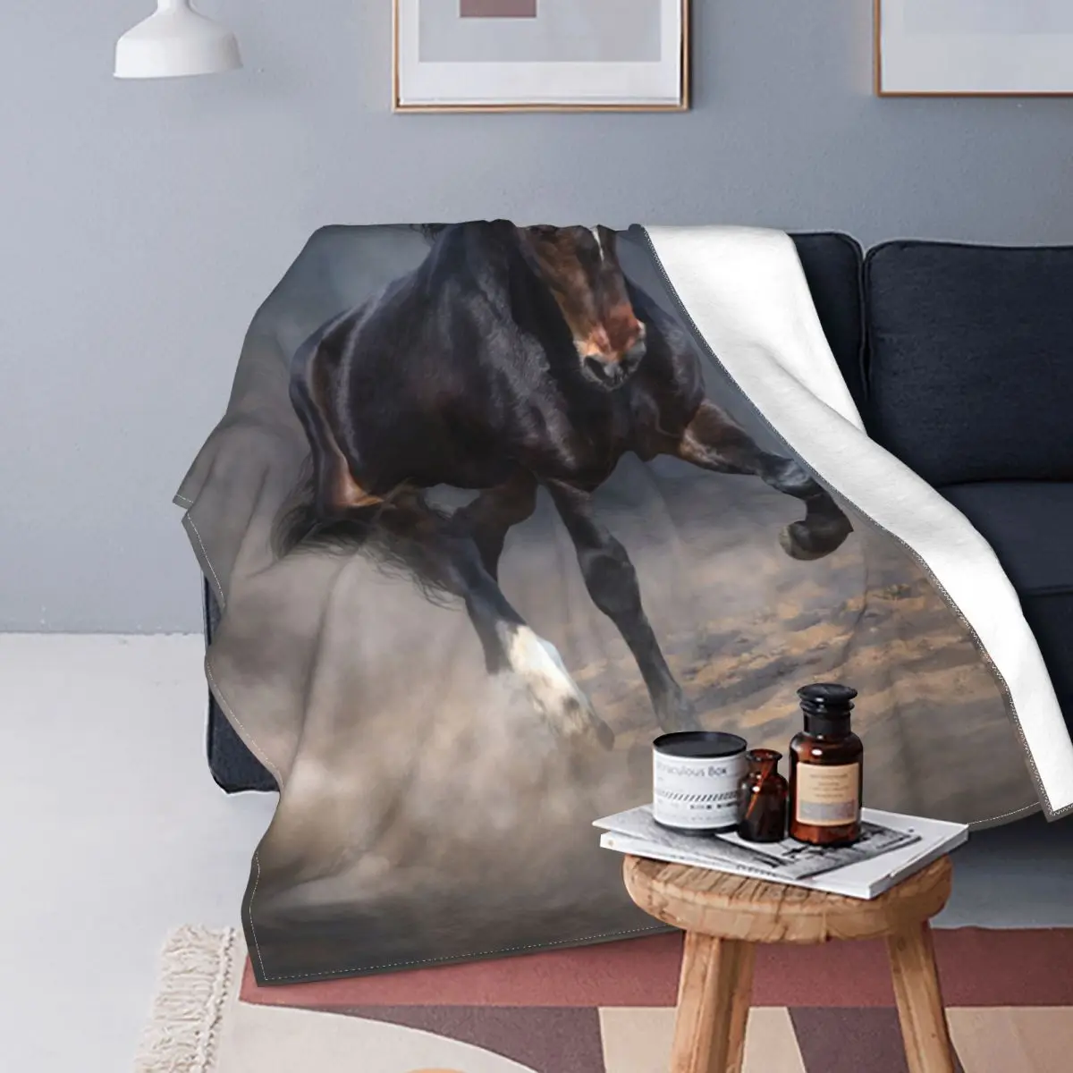 Одеяло дикая лошадь вельветовый легкий плед для влюбленных кровати офиса осени и