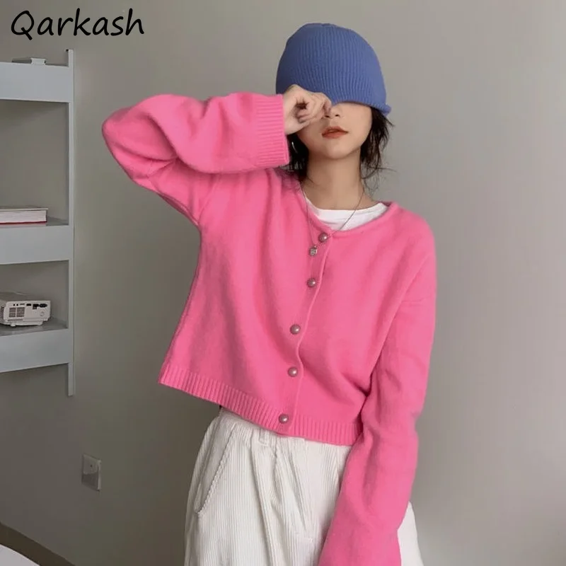 

Женский свитер ярких цветов Молодежная версия вязаный кардиган на пуговицах с рукавом «ЛиЛо» Топы Чистый корейский стиль шикарный Милый св...