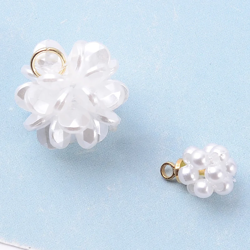 50pcs Simple small fresh earrings earrings accessories ins wind pearl petal ball alloy Pendant DIY jewelry making