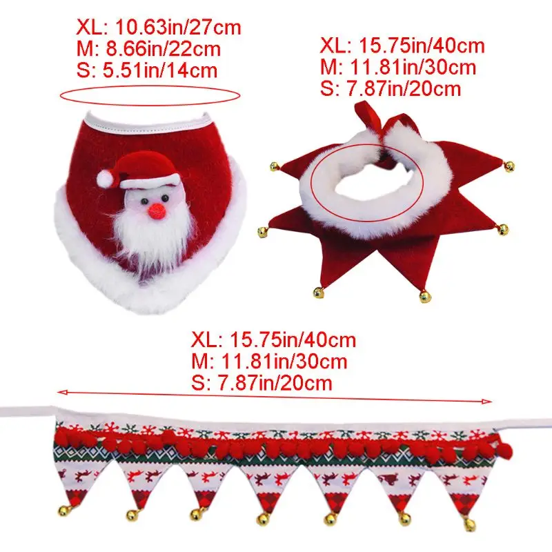

Christmas Dog Plush Scarf Bib Decor Adjustable Collar Pet Saliva Towel Necklace