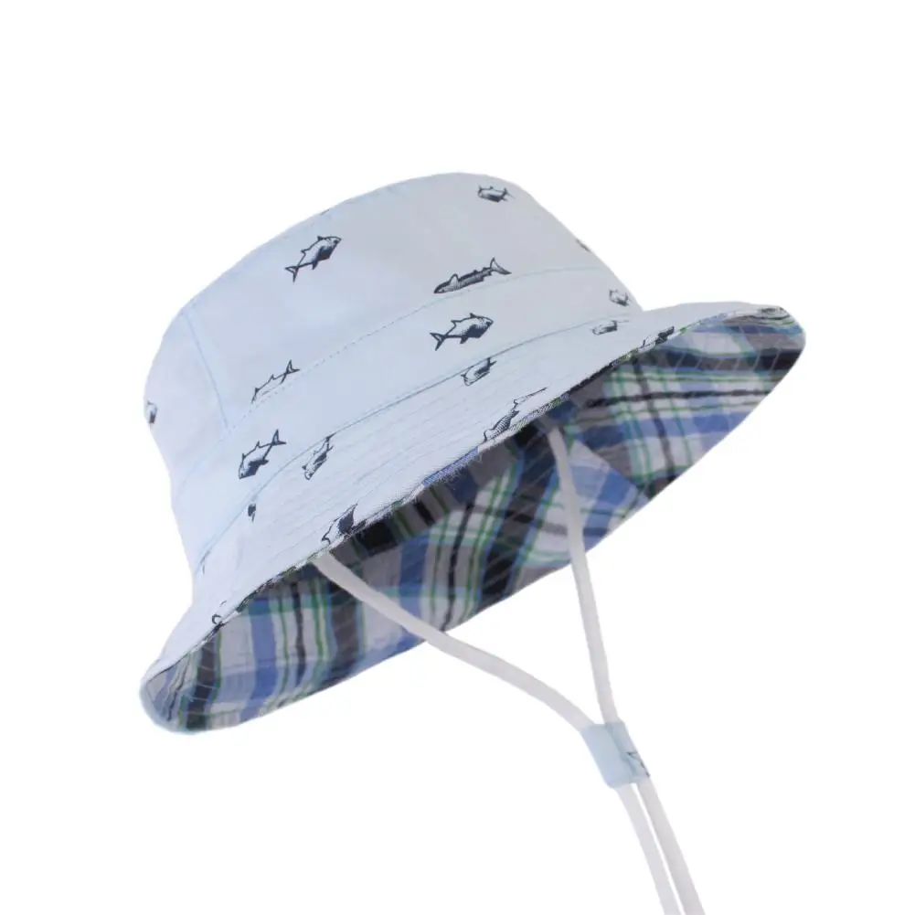 Детская летняя Солнцезащитная шляпа с принтом рыбы из мультфильма Кепка защитой