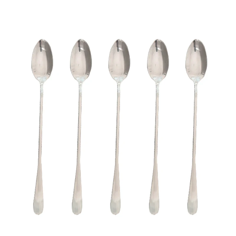 2 шт. ложка с длинной ручкой Нержавеющая сталь чайная кофейная для мороженого