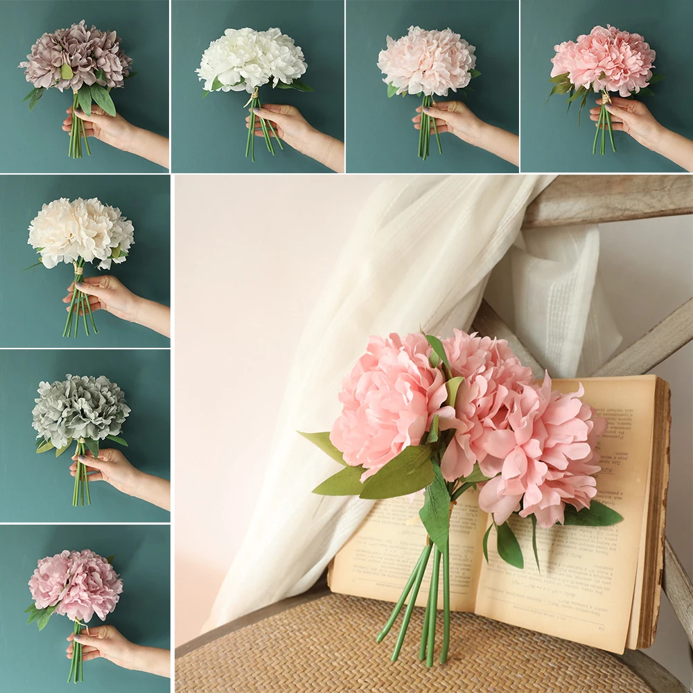 

Fake Artificial Flowers Large Peony Wedding Decor Gift Office Decoration