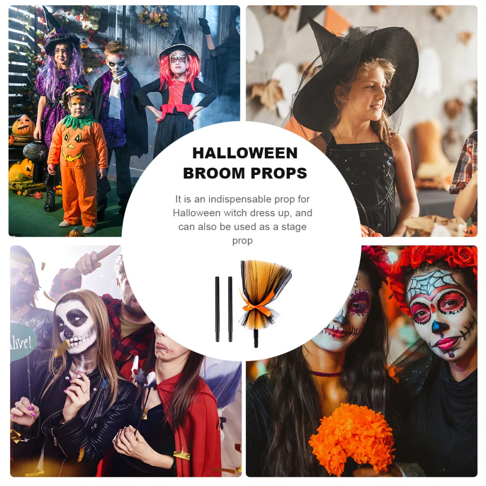 

1pc Prop Supplies Witch Broom Ornament Costume Show Prop