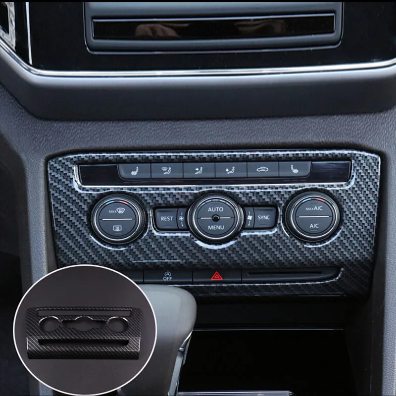 

For Atlas Teramont 2017 2018 ABS Matte and Carbon fibre Car Control rotary Decoration Cover Trim car styling accessories
