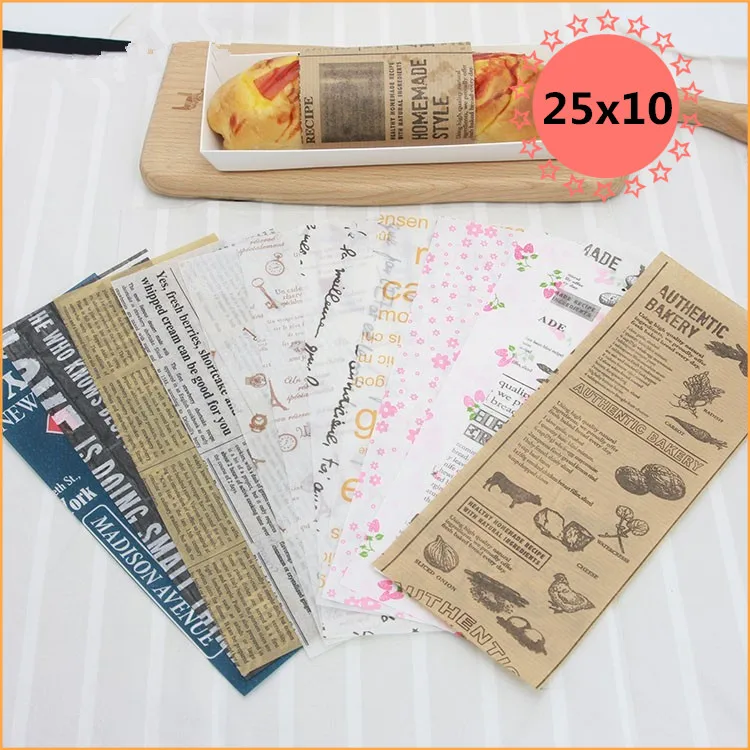 25x10 см 100 1000 шт. клетчатые сухие Вощеные сэндвич-листы вощеная бумага вкладыши для