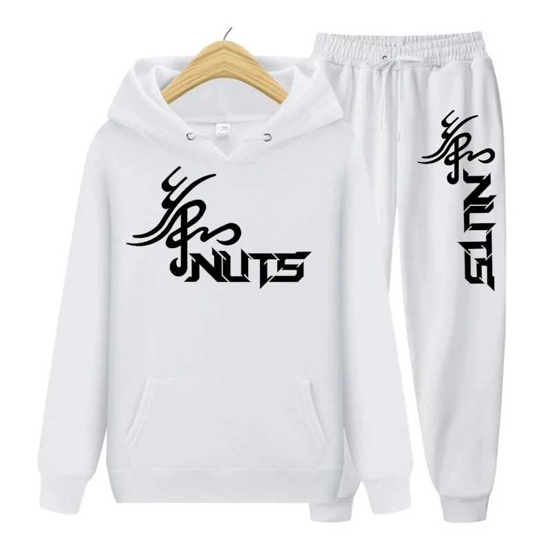 

2021 new nut print sports fashion leisure jogging sports suit 2-piece Hoodie Sweatshirt + trousers
