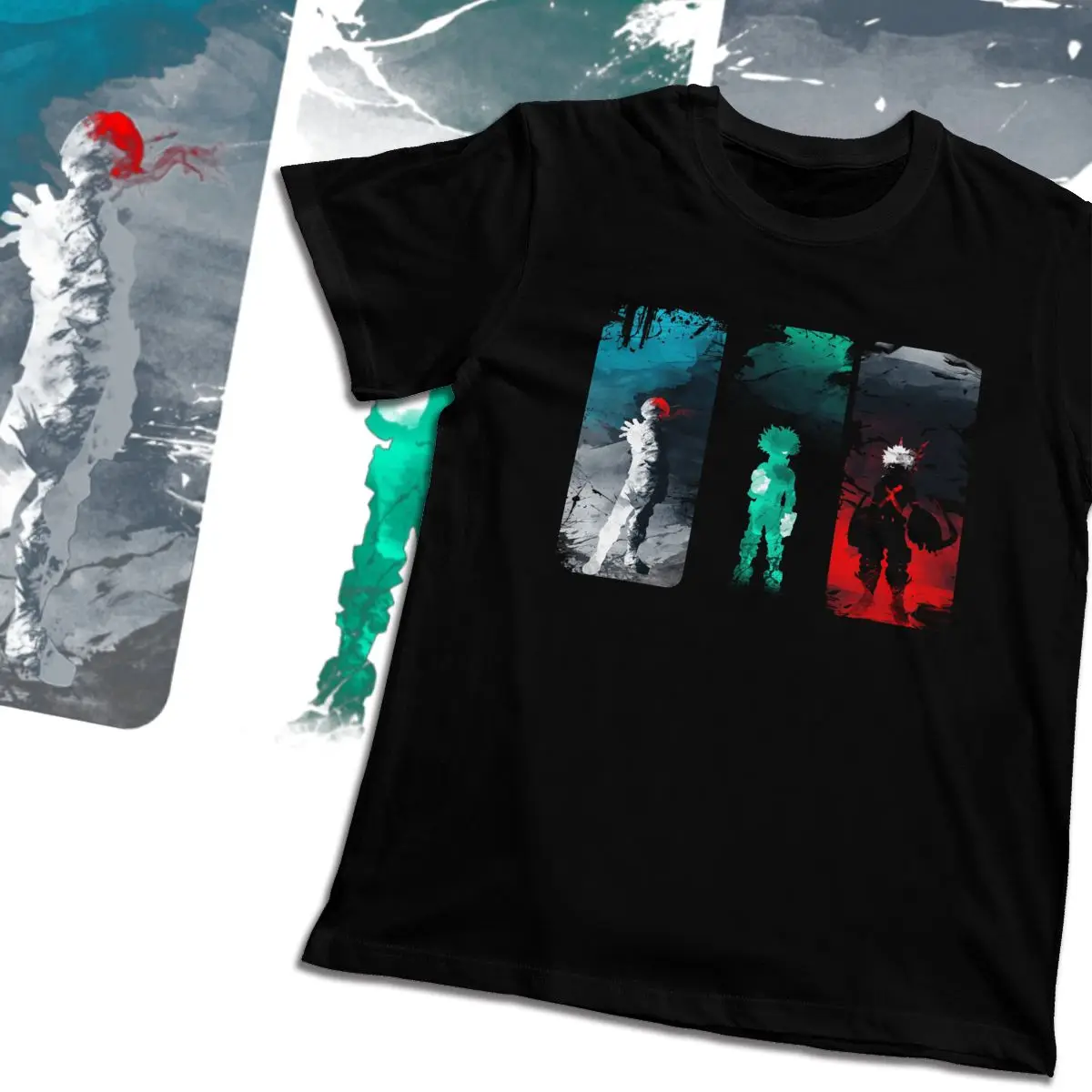 Male Hero Power My Academia T-Shirt Natural Cotton Anime Round Neck Hip Hop Tee Shirt | Мужская одежда