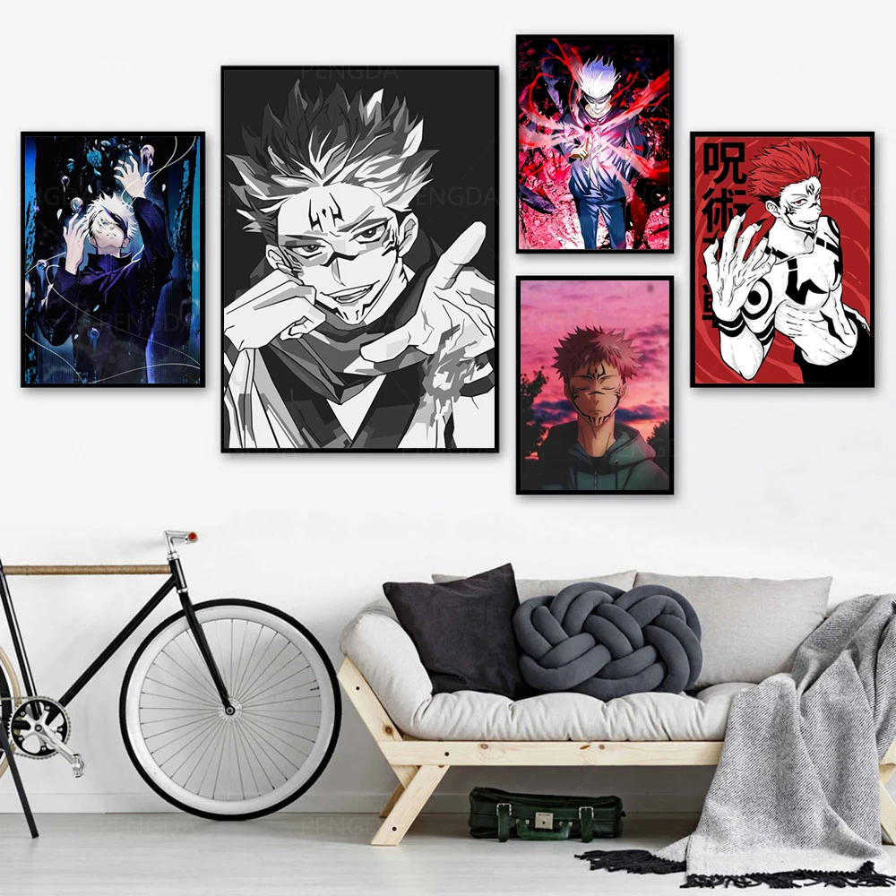 

Canvas Pictures Home Decoration Jujutsu Kaisen Handsome Man Cool Paintings Poster Prints Wall Art Modular Living Room No Framed