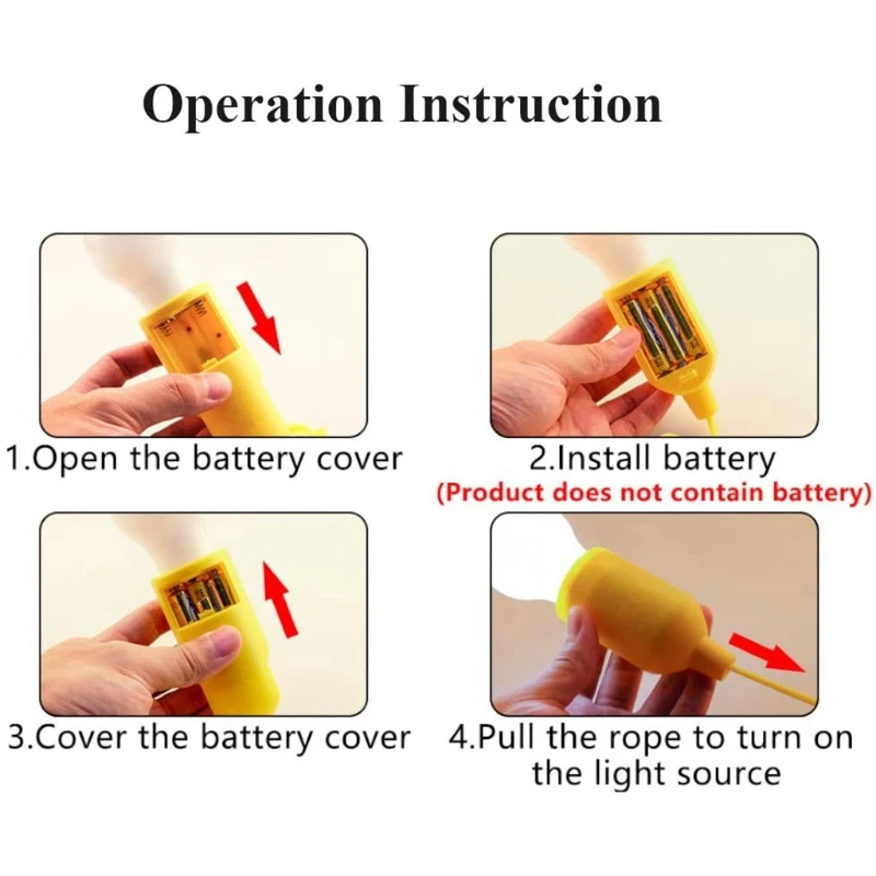 

7 Pcs Portable LED Pull Cord Light Bulb Battery Operated Hanging Pull Cord Lamp