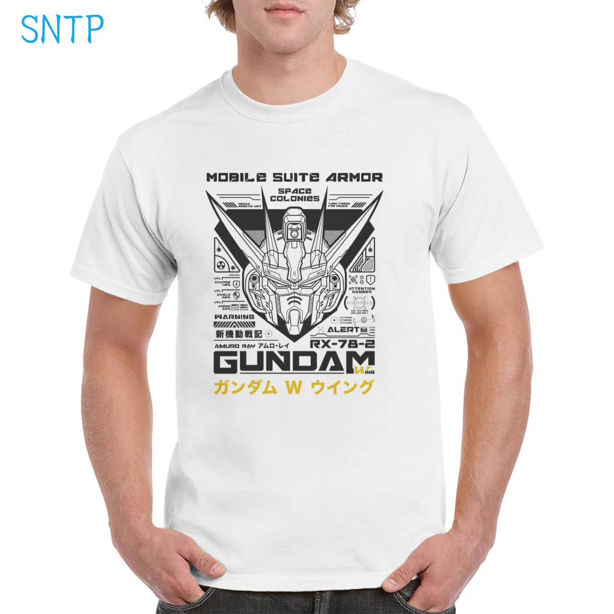 

100% Cotton Gundam wing space colonies t shirt Cool Graphics Tops Oversized clothes female/Man