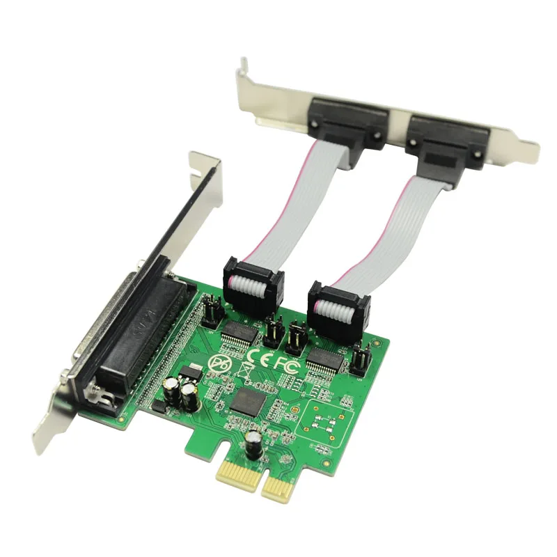 PCI E на 2 порта Последовательный DB9 RS232 + 1 порт Параллельный DB25 принтер LPT плата