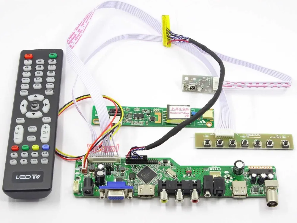 Kit de Placa Controlador para Lp154wx4-tlc4 tv + Hdmi Vga + av Tela Placa Motorista Lp154wx4-tlc5 Lp154wx4-tlc8 Usb Lcd Led