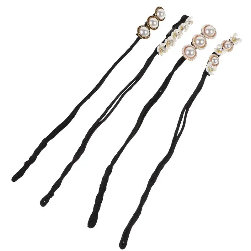 

4Pcs Hair Bun Maker Hair Design Styling Tool Chic Headdress Hair Ornament