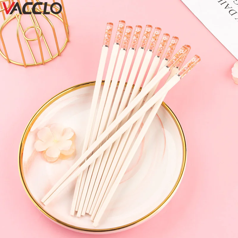 

Японские Палочки для еды Vacclo Sakura, антибактериальные, Нескользящие, устойчивые к высоким температурам, палочки для суши, еды, кухонные принад...