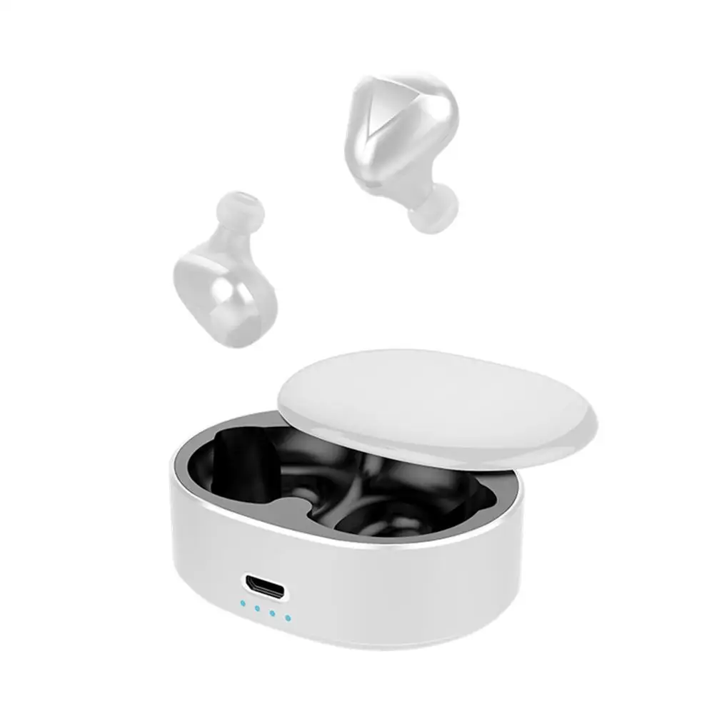 white T50 наушники-вкладыши Tws True Беспроводной наушники хэндс-фри v5.0 Bluetooth наушники стерео наушники 6D Шум снижение гарнитуры с зарядным устройством - Цвет: white