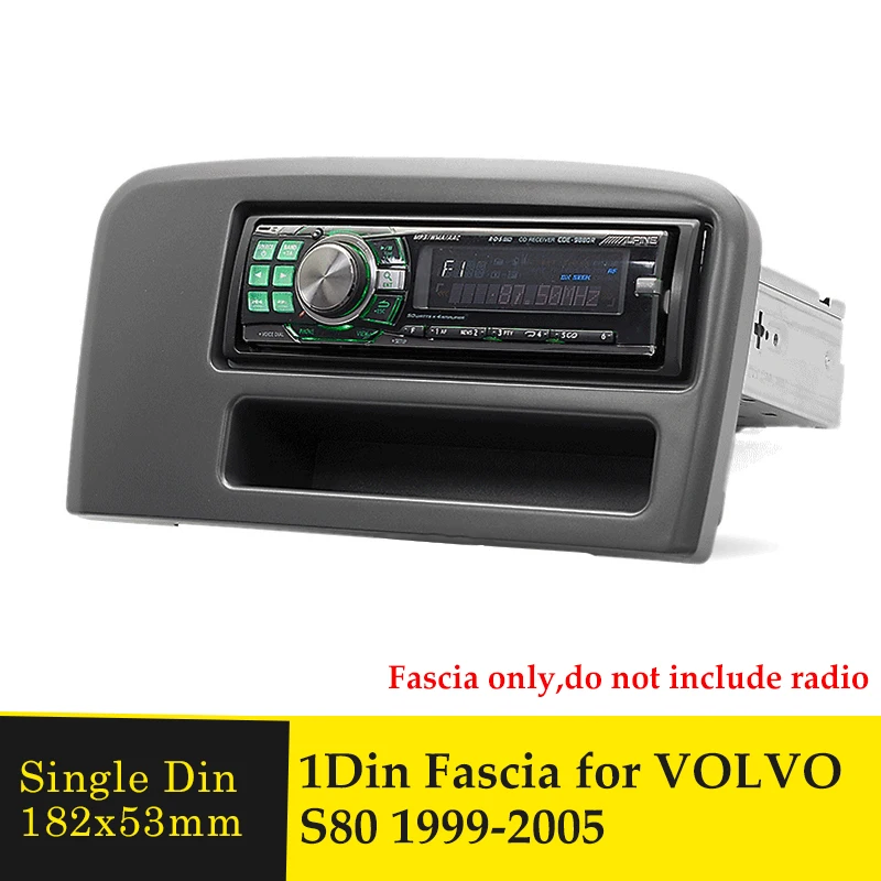 

1DIN Car Radio Fascia for Volvo S80 1999-2005 Stereo Audio Panel Dashboard Mount Trim Installation Kit CD DVD Player Frame Bezel