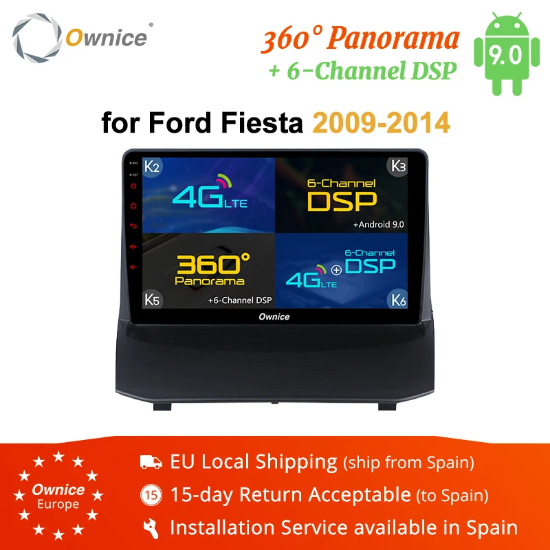 Ownice K3 K5 K6 Android 9,0 Автомобильный DVD стерео для Ford Fiesta 2009- авто радио gps Навигация Аудио Видео Мультимедиа головное устройство