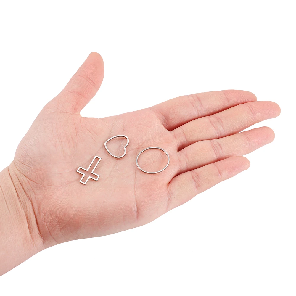 30Pcs Stainless Steel Geometric Bezel Hollow Base UV Resin Craft Blank Frame Charms Pendants DIY Earring Necklace Jewelry Making | Украшения