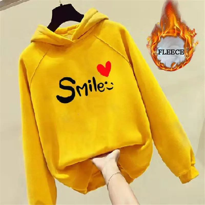 

Winter Fleece Hoodies for Children Printed Cute Warm Thicken Hooded Sportswear Pullover Tops Teens Kids Clothing 10 12 13 Years