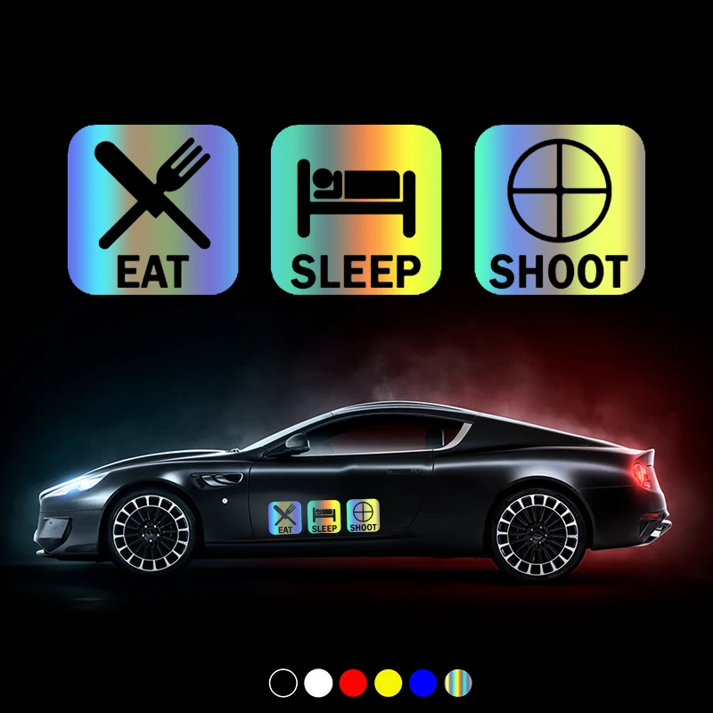 

CS31091# Eat Sleep Shoot Die-cut Vinyl Decal Car Sticker Waterproof Auto Decors on Car Body Bumper Rear Window