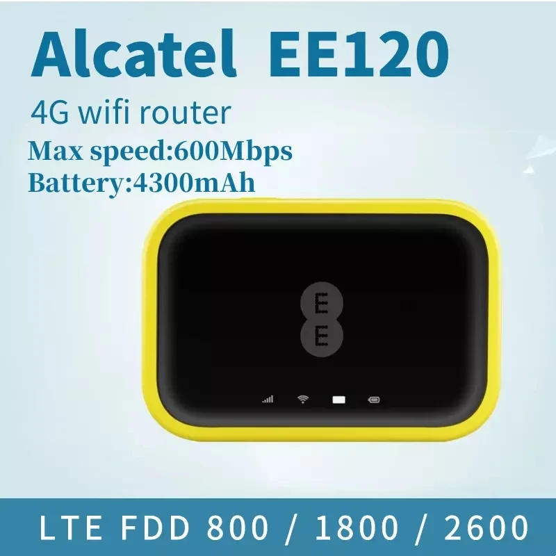 New Unlocked Alcatel EE120 Cat12 600Mbps Portable 4300mAh Battery 4G LTE Mobile WiFi Hotspot Modem
