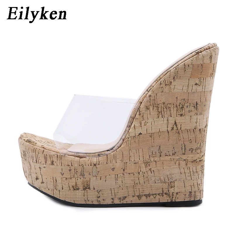 Eilyken 2021 новые летние прозрачные сандалии из пвх на танкетке женские модные туфли